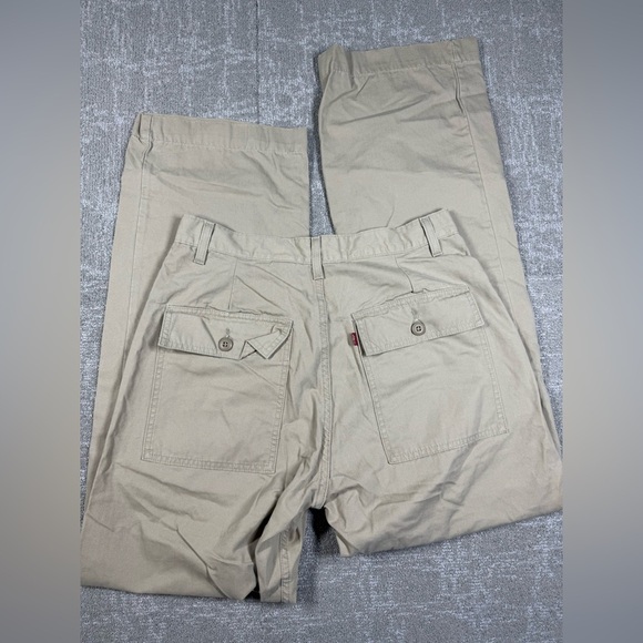 Levis Mens Straight Leg Khaki Trouser Pants Tan Size 34x34 - Picture 8 of 8